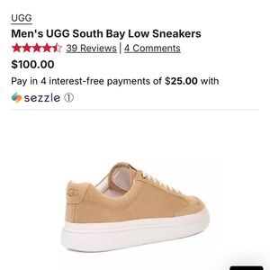 Men's UGG South Bay Low Sneakers in mustard seed color